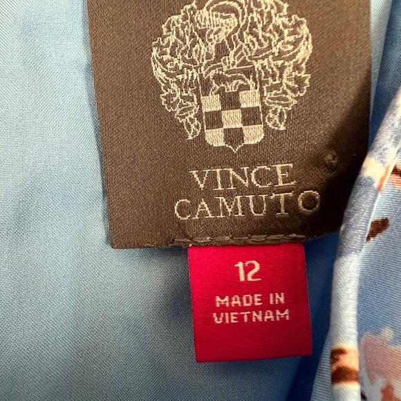 Blue Mixed Floral Print Halter Asymmetric Midi Dress with Pockets Women Size 12 - Picture 4 of 15